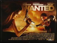 8y687 WANTED advance DS British quad '08 sexy Angelina Jolie & James McAvoy with guns!