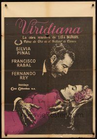 8y406 VIRIDIANA Colombian poster '61 directed by Luis Bunuel, Silvia Pinal & Francisco Rabal!