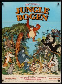 8y443 JUNGLE BOOK Danish '67 Walt Disney cartoon classic, great image of Mowgli & friends!