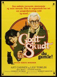 8y447 LATE SHOW Danish '77 great artwork of cat, Art Carney & Lily Tomlin!