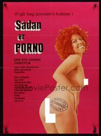 8y464 SADAN ER PORNO 2-sided Danish '80s image of nude woman, Danish porno quality stamped!