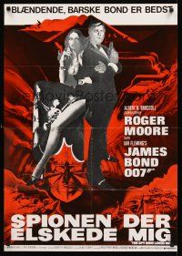 8y470 SPY WHO LOVED ME Danish R80s great art of Roger Moore as James Bond 007 by Bob Peak!