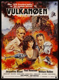 8y479 WHEN TIME RAN OUT Danish '80 cool art of Paul Newman, William Holden & Jacqueline Bisset