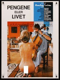 8y482 YOUR MONEY OR YOUR LIFE Danish '82 Pengene Eller Livet, nude woman filming musician!