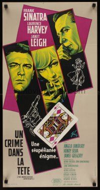 8y239 MANCHURIAN CANDIDATE French '62 cool Grinsson art of Frank Sinatra, Harvey & Leigh!