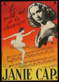 8y254 JANIE CAP 23x32 French music poster '40s cool images of the pretty singer & ballet dancer!