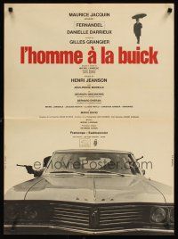 8y260 L'HOMME A LA BUICK French 23x32 '68 Fernandel, cool image of drive-by shooting!
