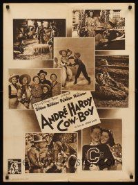 8y267 OUT WEST WITH THE HARDYS French 23x32 '40s cowboy Mickey Rooney as Andy Hardy, Lewis Stone!