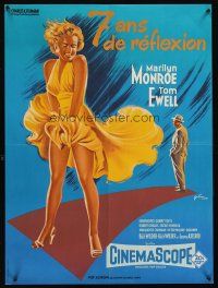 8y272 SEVEN YEAR ITCH French 23x32 R70s best art of Marilyn Monroe's skirt blowing by Grinsson!