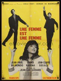 8y280 WOMAN IS A WOMAN French 23x32 '61 Jean-Luc Godard's Une femme est une femme,Belmondo, Karina