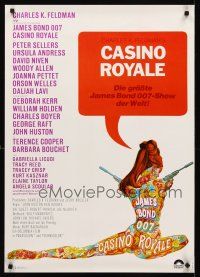 8y089 CASINO ROYALE German R70s all-star James Bond spy spoof, sexy psychedelic art by McGinnis!