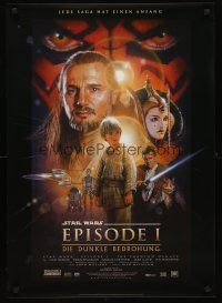 8y095 PHANTOM MENACE German '99 George Lucas, Star Wars Episode I, art by Drew Struzan!