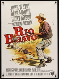 8y097 RIO BRAVO German R69 cool Jean Mascii artwork of John Wayne with rifle, Dean Martin!