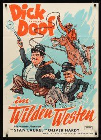 8y102 WAY OUT WEST German R60s great artwork of Laurel & Hardy in the wild west!
