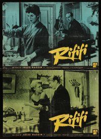 8y158 RIFIFI 4 Italian photobustas '57 Jules Dassin's Du rififi chez les hommes, Jean Servais!