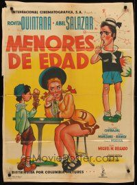8y387 MENORES DE EDAD Mexican poster '51 Abel Salazar