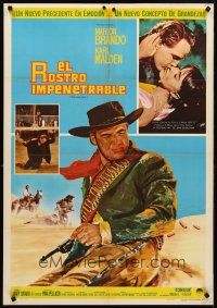 8y394 ONE EYED JACKS Mexican poster '61 art of star & director Marlon Brando with gun & bandolier!