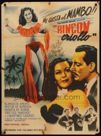 8y398 RINCON CRIOLLO Mexican poster '50 great art of sexy Cuban mambo dancer!
