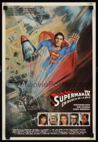 8y404 SUPERMAN IV Mexican poster '87 great art of super hero Christopher Reeve by Daniel Goozee!