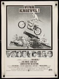 8y018 VIVA KNIEVEL New Zealand '77 best artwork of the greatest daredevil jumping his motorcycle!