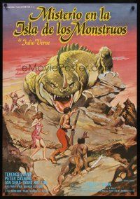 8y123 MYSTERY ON MONSTER ISLAND Spanish '81 Terence Stamp, Peter Cushing, Frazetta fantasy art!