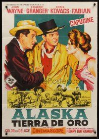 8y124 NORTH TO ALASKA Spanish '61 John Wayne & sexy Capucine in a fun-filled adventure in the Yukon!