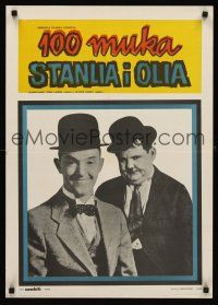 8y483 100 MUKA STANLIA I OLIA Yugoslavian '60s great image of Laurel & Hardy in hats!