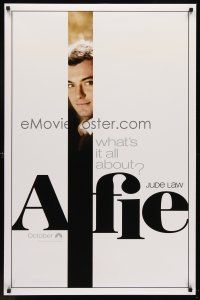 8z041 ALFIE teaser DS 1sh '04 directed by Charles Shyer, cool image of Jude Law in title role!
