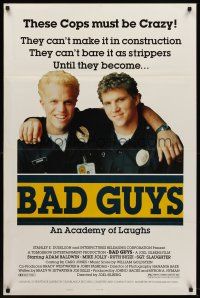 8z073 BAD GUYS style B 1sh '86 Adam Baldwin, Mike Jolly, cops turned wrestlers!