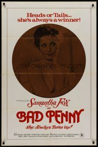 8z074 BAD PENNY 1sh '78 heads or tails, Samantha Fox is always a winner, x-rated, cool image!