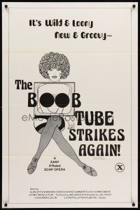 8z118 BOOB TUBE STRIKES AGAIN 1sh '77 wild art from zany sex-soap opera!