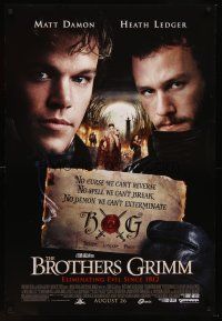 8z130 BROTHERS GRIMM advance DS 1sh '05 Matt Damon, Heath Ledger, cool business card!