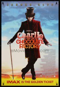 8z153 CHARLIE & THE CHOCOLATE FACTORY IMAX DS 1sh '05 Johnny Depp & cast, Tim Burton!