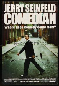 8z169 COMEDIAN advance 1sh '02 great image of Jerry Seinfeld walking across street with microphone!