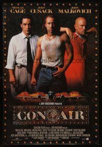 8z172 CON AIR int'l DS 1sh '97 cool image of Nicholas Cage, John Cusack, John Malkovich!