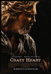 8z181 CRAZY HEART advance DS 1sh '09 country music singer Jeff Bridges!