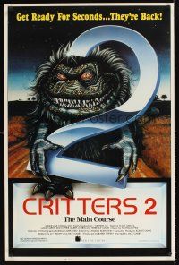 8z185 CRITTERS 2 1sh '88 Soyka art, The Main Course, get ready for seconds, they're back!