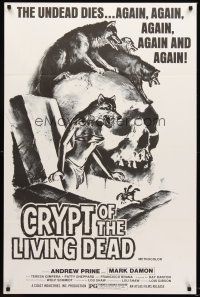 8z187 CRYPT OF THE LIVING DEAD 1sh '73 cool Smith horror art, the undead dies again and again!