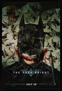 8z201 DARK KNIGHT wilding 1sh '08 cool playing card collage of Christian Bale as Batman!