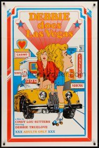 8z212 DEBBIE DOES LAS VEGAS 1sh '82 Debbie Truelove, wonderful sexy gambling casino artwork!