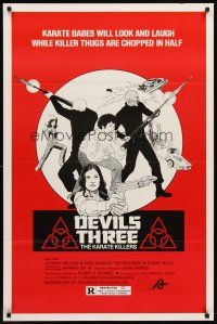 8z223 DEVILS THREE: THE KARATE KILLERS 1sh '80 Marrie Lee as Cleopatra Wong the karate queen!
