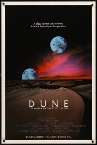 8z239 DUNE advance 1sh '84 David Lynch sci-fi epic, best image of two moons over desert!