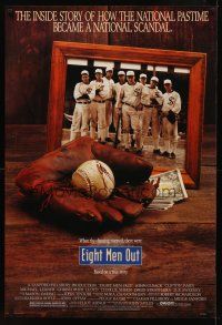 8z252 EIGHT MEN OUT 1sh '88 John Sayles, John Cusack, Chicago Black Sox, baseball!