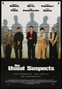 8z763 USUAL SUSPECTS English 1sh '95 Kevin Spacey with watch, Baldwin, Byrne, Palminteri, Singer!