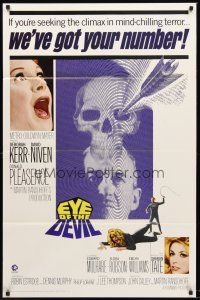 8z272 EYE OF THE DEVIL 1sh '66 Deborah Kerr, David Niven, Sharon Tate, mind-chilling terror!