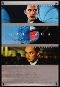8z318 GATTACA DS 1sh '97 Ethan Hawke, Uma Thurman, there is no gene for the human spirit!