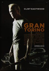 8z339 GRAN TORINO advance DS 1sh '08 great image of angry Clint Eastwood w/rifle & car!