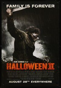 8z349 HALLOWEEN II advance DS 1sh '09 creepy image of Michael Myers w/knife about to stab someone!