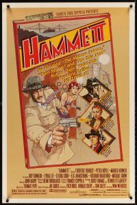 8z350 HAMMETT 1sh '82 Wim Wenders directed, Frederic Forrest, really cool detective artwork!