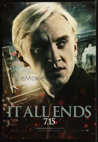8z007 HARRY POTTER & THE DEATHLY HALLOWS: PART 2 teaser 1sh '11 Tom Felton as Draco Malfoy!